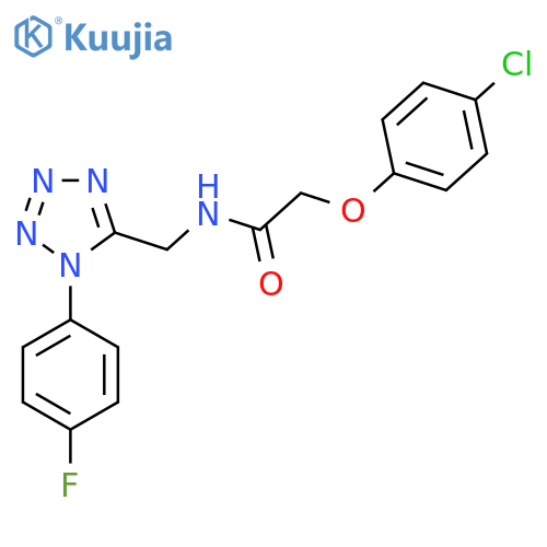 2-(4-chlorophenoxy)-N-{1-(4-fluorophenyl)-1H-1,2,3,4-tetrazol-5-ylmethyl}acetamide structure