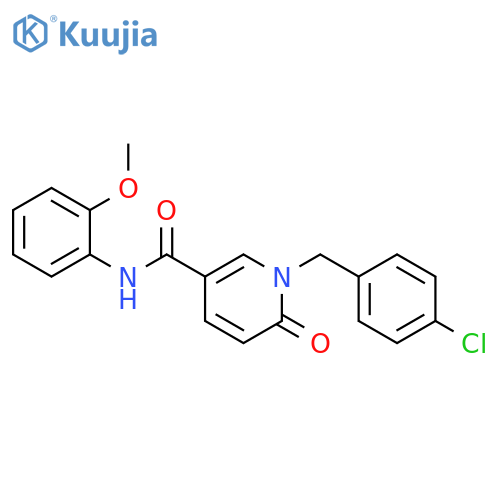 1-(4-chlorophenyl)methyl-N-(2-methoxyphenyl)-6-oxo-1,6-dihydropyridine-3-carboxamide structure
