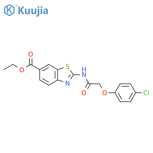 ethyl 2-2-(4-chlorophenoxy)acetamido-1,3-benzothiazole-6-carboxylate structure