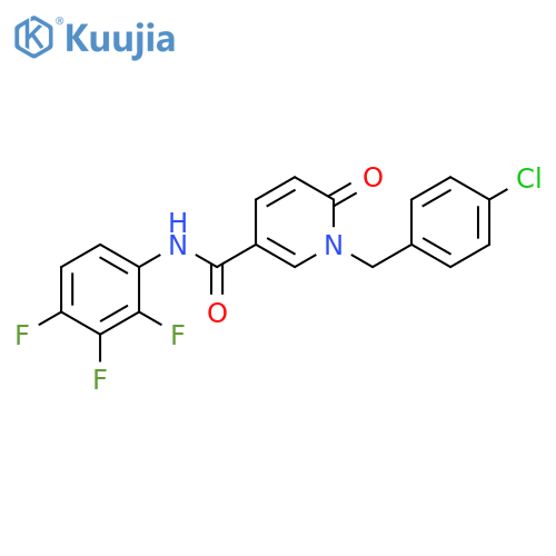 1-(4-chlorophenyl)methyl-6-oxo-N-(2,3,4-trifluorophenyl)-1,6-dihydropyridine-3-carboxamide structure