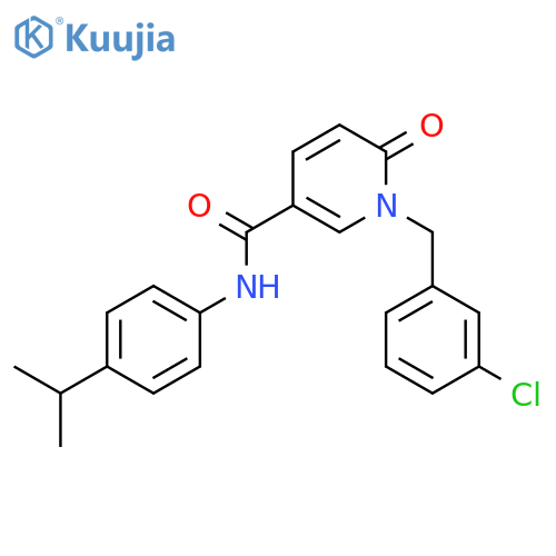 1-(3-chlorophenyl)methyl-6-oxo-N-4-(propan-2-yl)phenyl-1,6-dihydropyridine-3-carboxamide structure