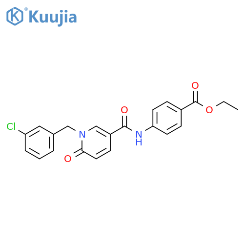 ethyl 4-{1-(3-chlorophenyl)methyl-6-oxo-1,6-dihydropyridine-3-amido}benzoate structure