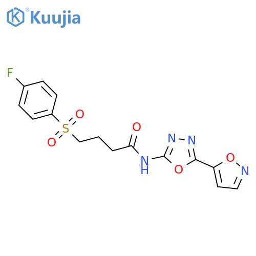 4-(4-fluorobenzenesulfonyl)-N-5-(1,2-oxazol-5-yl)-1,3,4-oxadiazol-2-ylbutanamide structure