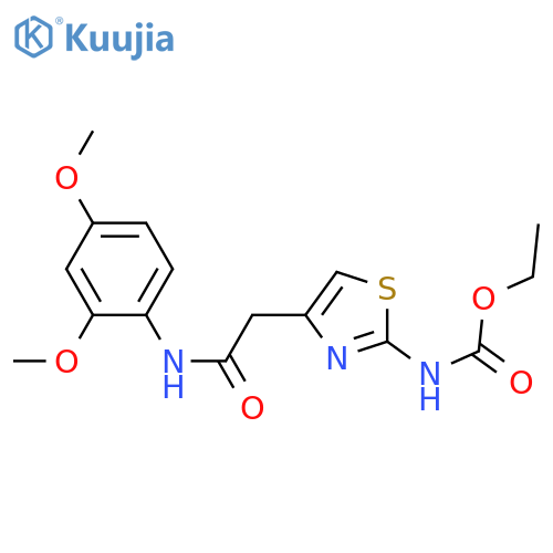 ethyl N-(4-{(2,4-dimethoxyphenyl)carbamoylmethyl}-1,3-thiazol-2-yl)carbamate structure