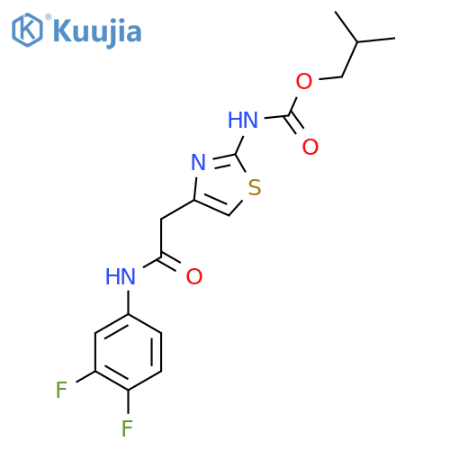 2-methylpropyl N-(4-{(3,4-difluorophenyl)carbamoylmethyl}-1,3-thiazol-2-yl)carbamate structure