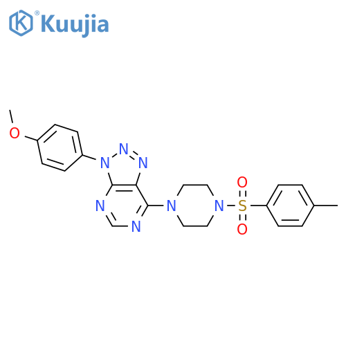 1-3-(4-methoxyphenyl)-3H-1,2,3triazolo4,5-dpyrimidin-7-yl-4-(4-methylbenzenesulfonyl)piperazine structure