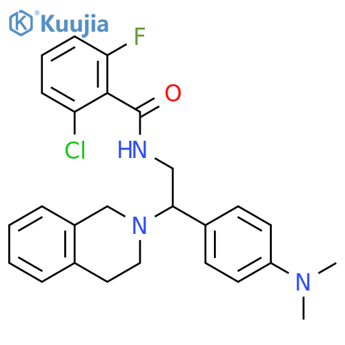 2-chloro-N-{2-4-(dimethylamino)phenyl-2-(1,2,3,4-tetrahydroisoquinolin-2-yl)ethyl}-6-fluorobenzamide structure