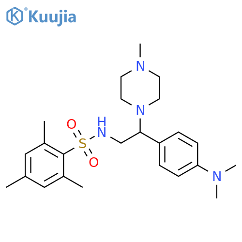 N-{2-4-(dimethylamino)phenyl-2-(4-methylpiperazin-1-yl)ethyl}-2,4,6-trimethylbenzene-1-sulfonamide structure