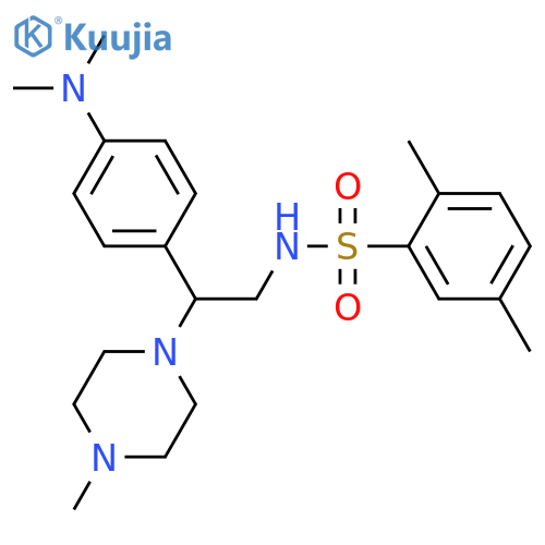 N-{2-4-(dimethylamino)phenyl-2-(4-methylpiperazin-1-yl)ethyl}-2,5-dimethylbenzene-1-sulfonamide structure