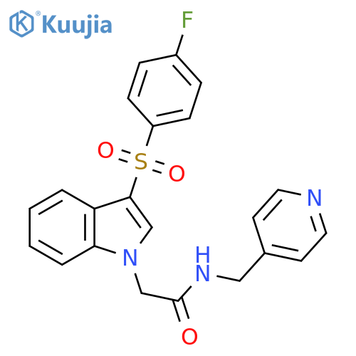 2-3-(4-fluorobenzenesulfonyl)-1H-indol-1-yl-N-(pyridin-4-yl)methylacetamide structure