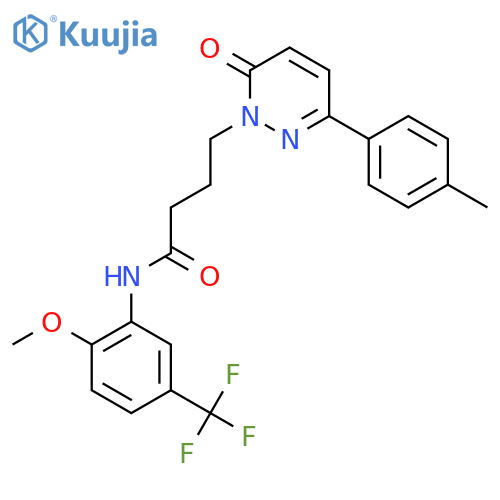 N-2-methoxy-5-(trifluoromethyl)phenyl-4-3-(4-methylphenyl)-6-oxo-1,6-dihydropyridazin-1-ylbutanamide structure