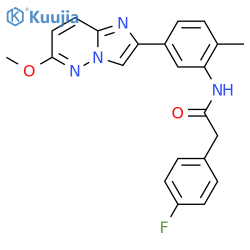 2-(4-fluorophenyl)-N-(5-{6-methoxyimidazo1,2-bpyridazin-2-yl}-2-methylphenyl)acetamide structure