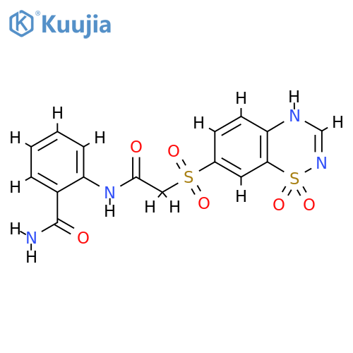 2-{2-(1,1-dioxo-4H-1lambda6,2,4-benzothiadiazin-7-yl)sulfonylacetamido}benzamide structure