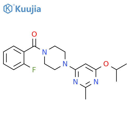 4-4-(2-fluorobenzoyl)piperazin-1-yl-2-methyl-6-(propan-2-yloxy)pyrimidine structure