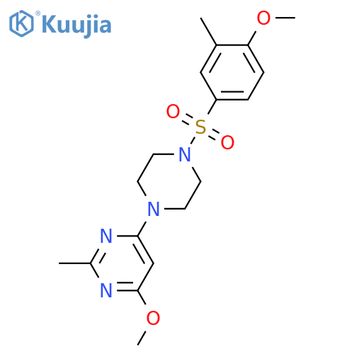 4-methoxy-6-4-(4-methoxy-3-methylbenzenesulfonyl)piperazin-1-yl-2-methylpyrimidine structure