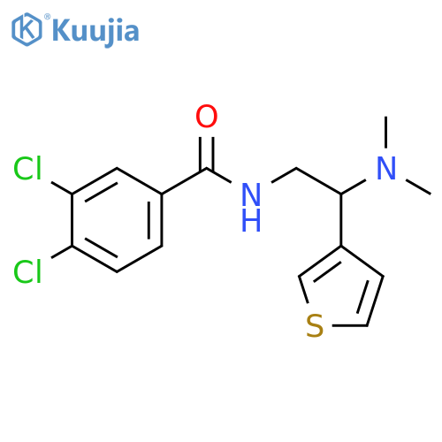 3,4-dichloro-N-2-(dimethylamino)-2-(thiophen-3-yl)ethylbenzamide structure