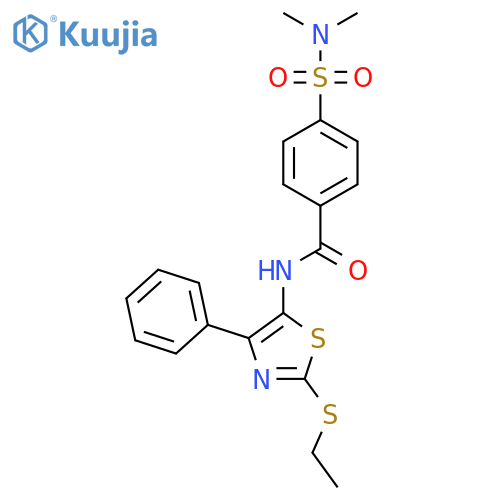 4-(dimethylsulfamoyl)-N-2-(ethylsulfanyl)-4-phenyl-1,3-thiazol-5-ylbenzamide structure