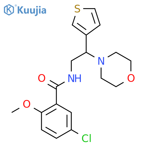 5-chloro-2-methoxy-N-2-(morpholin-4-yl)-2-(thiophen-3-yl)ethylbenzamide structure