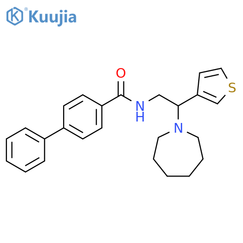 N-2-(azepan-1-yl)-2-(thiophen-3-yl)ethyl-1,1'-biphenyl-4-carboxamide structure