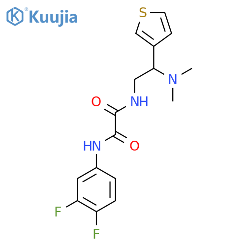 N'-(3,4-difluorophenyl)-N-2-(dimethylamino)-2-(thiophen-3-yl)ethylethanediamide structure