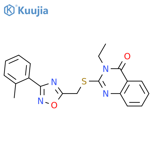 3-ethyl-2-({3-(2-methylphenyl)-1,2,4-oxadiazol-5-ylmethyl}sulfanyl)-3,4-dihydroquinazolin-4-one structure