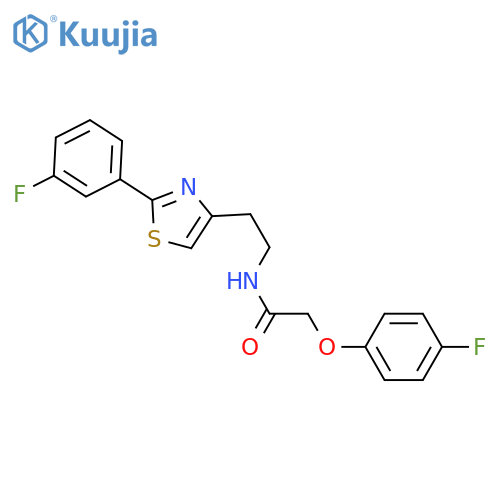 2-(4-fluorophenoxy)-N-{2-2-(3-fluorophenyl)-1,3-thiazol-4-ylethyl}acetamide structure