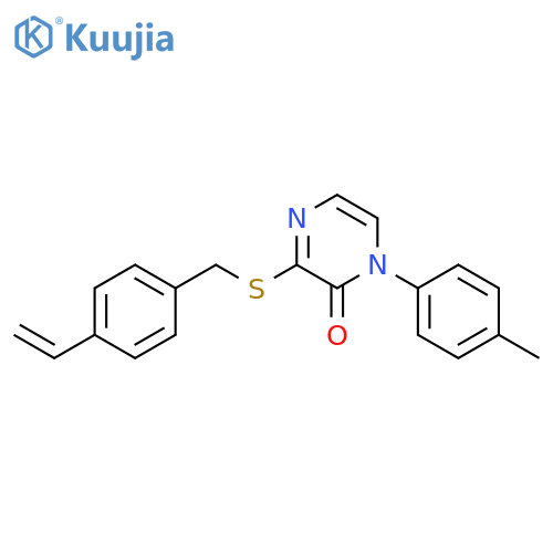 3-{(4-ethenylphenyl)methylsulfanyl}-1-(4-methylphenyl)-1,2-dihydropyrazin-2-one structure
