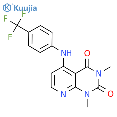 1,3-dimethyl-5-{4-(trifluoromethyl)phenylamino}-1H,2H,3H,4H-pyrido2,3-dpyrimidine-2,4-dione structure