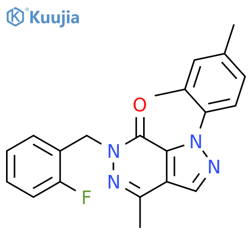 1-(2,4-dimethylphenyl)-6-(2-fluorophenyl)methyl-4-methyl-1H,6H,7H-pyrazolo3,4-dpyridazin-7-one structure