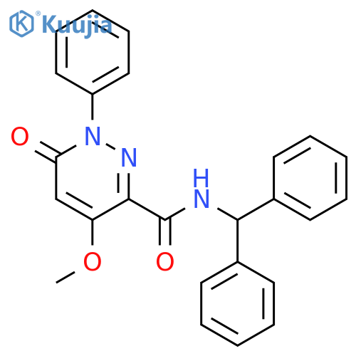N-(diphenylmethyl)-4-methoxy-6-oxo-1-phenyl-1,6-dihydropyridazine-3-carboxamide structure