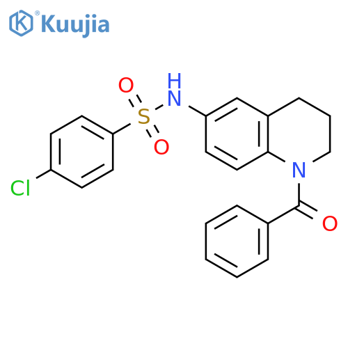 N-(1-benzoyl-1,2,3,4-tetrahydroquinolin-6-yl)-4-chlorobenzene-1-sulfonamide structure
