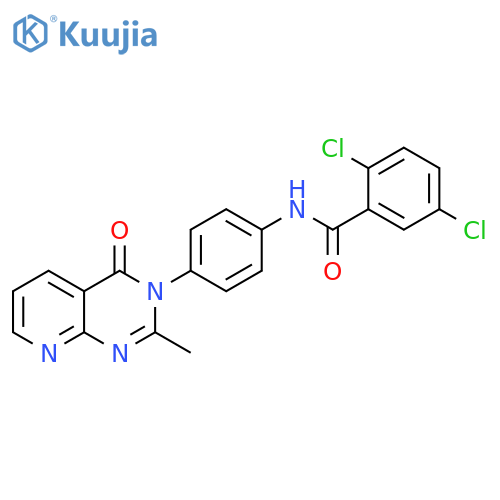 2,5-dichloro-N-(4-{2-methyl-4-oxo-3H,4H-pyrido2,3-dpyrimidin-3-yl}phenyl)benzamide structure