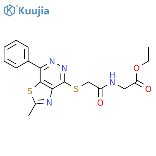 ethyl 2-2-({2-methyl-7-phenyl-1,3thiazolo4,5-dpyridazin-4-yl}sulfanyl)acetamidoacetate structure