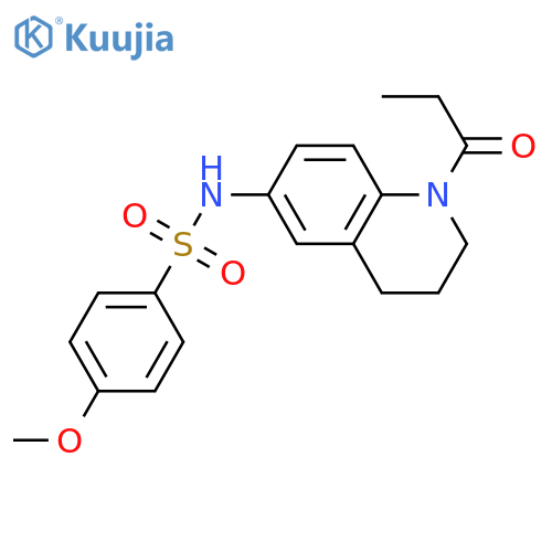 4-methoxy-N-(1-propanoyl-1,2,3,4-tetrahydroquinolin-6-yl)benzene-1-sulfonamide structure