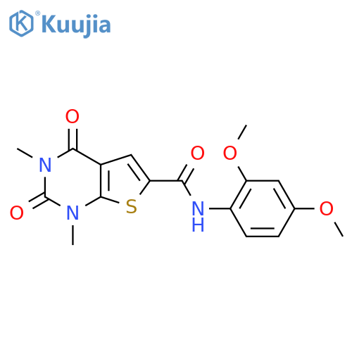 N-(2,4-dimethoxyphenyl)-1,3-dimethyl-2,4-dioxo-1H,2H,3H,4H-thieno2,3-dpyrimidine-6-carboxamide structure