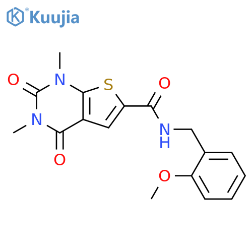 N-(2-methoxyphenyl)methyl-1,3-dimethyl-2,4-dioxo-1H,2H,3H,4H-thieno2,3-dpyrimidine-6-carboxamide structure