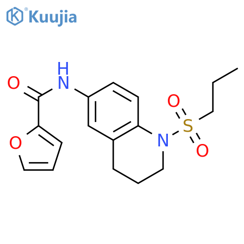 N-1-(propane-1-sulfonyl)-1,2,3,4-tetrahydroquinolin-6-ylfuran-2-carboxamide structure
