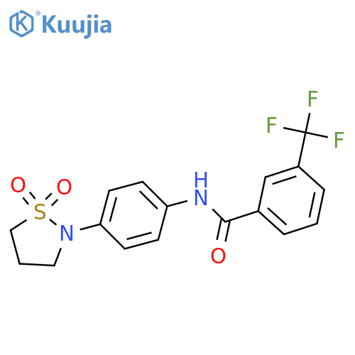 N-4-(1,1-dioxo-1lambda6,2-thiazolidin-2-yl)phenyl-3-(trifluoromethyl)benzamide structure