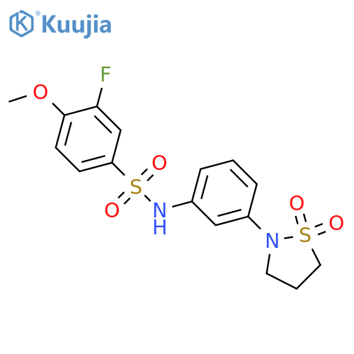 N-3-(1,1-dioxo-1lambda6,2-thiazolidin-2-yl)phenyl-3-fluoro-4-methoxybenzene-1-sulfonamide structure