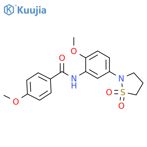 N-5-(1,1-dioxo-1lambda6,2-thiazolidin-2-yl)-2-methoxyphenyl-4-methoxybenzamide structure