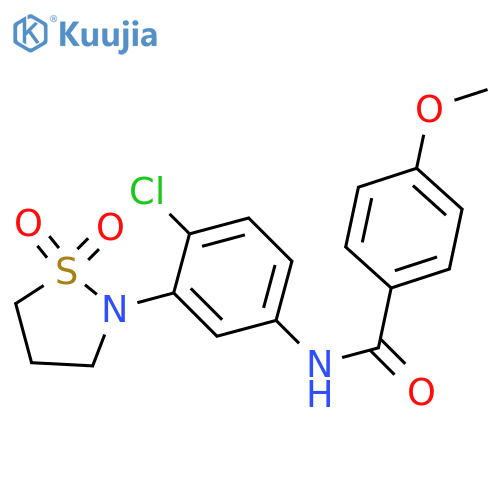 N-4-chloro-3-(1,1-dioxo-1lambda6,2-thiazolidin-2-yl)phenyl-4-methoxybenzamide structure