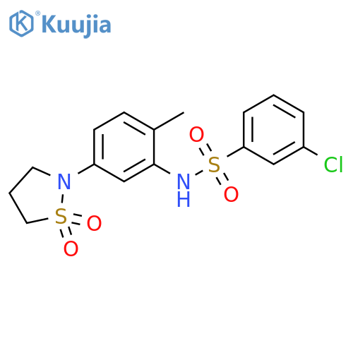 3-chloro-N-5-(1,1-dioxo-1lambda6,2-thiazolidin-2-yl)-2-methylphenylbenzene-1-sulfonamide structure