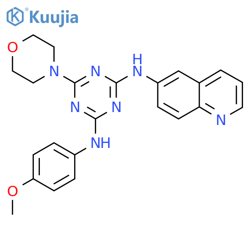 N2-(4-methoxyphenyl)-6-(morpholin-4-yl)-N4-(quinolin-6-yl)-1,3,5-triazine-2,4-diamine structure