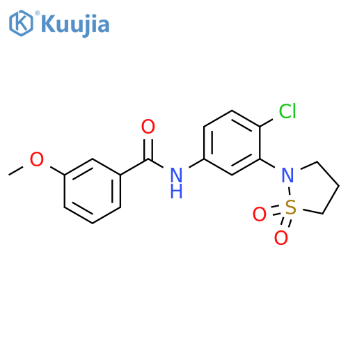 N-4-chloro-3-(1,1-dioxo-1lambda6,2-thiazolidin-2-yl)phenyl-3-methoxybenzamide structure