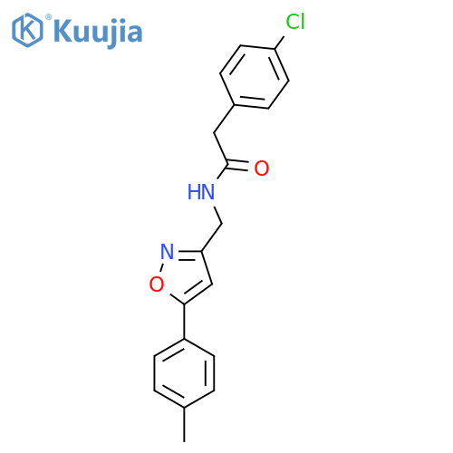 2-(4-chlorophenyl)-N-{5-(4-methylphenyl)-1,2-oxazol-3-ylmethyl}acetamide structure