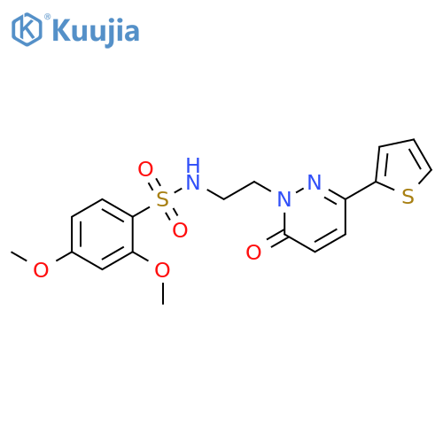 2,4-dimethoxy-N-{2-6-oxo-3-(thiophen-2-yl)-1,6-dihydropyridazin-1-ylethyl}benzene-1-sulfonamide structure
