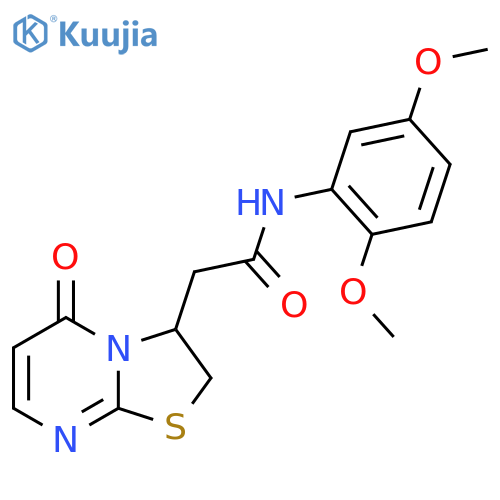 N-(2,5-dimethoxyphenyl)-2-{5-oxo-2H,3H,5H-1,3thiazolo3,2-apyrimidin-3-yl}acetamide structure