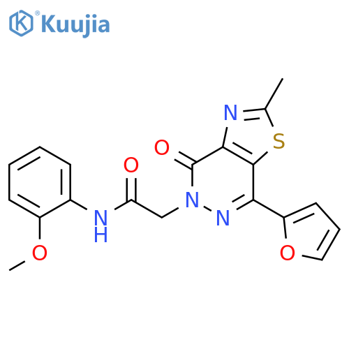 2-7-(furan-2-yl)-2-methyl-4-oxo-4H,5H-1,3thiazolo4,5-dpyridazin-5-yl-N-(2-methoxyphenyl)acetamide structure