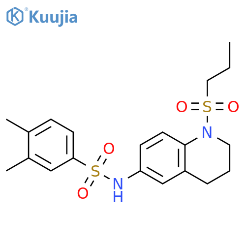 3,4-dimethyl-N-1-(propane-1-sulfonyl)-1,2,3,4-tetrahydroquinolin-6-ylbenzene-1-sulfonamide structure