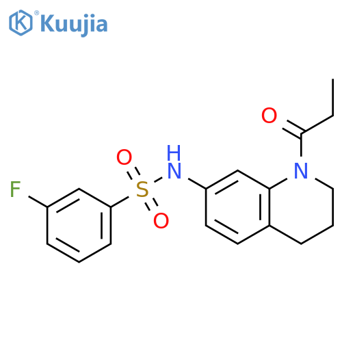 3-fluoro-N-(1-propanoyl-1,2,3,4-tetrahydroquinolin-7-yl)benzene-1-sulfonamide structure